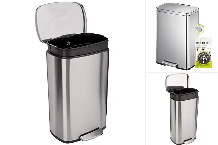 Detailed view of Best Brushed Stainless Steel Trash Cans