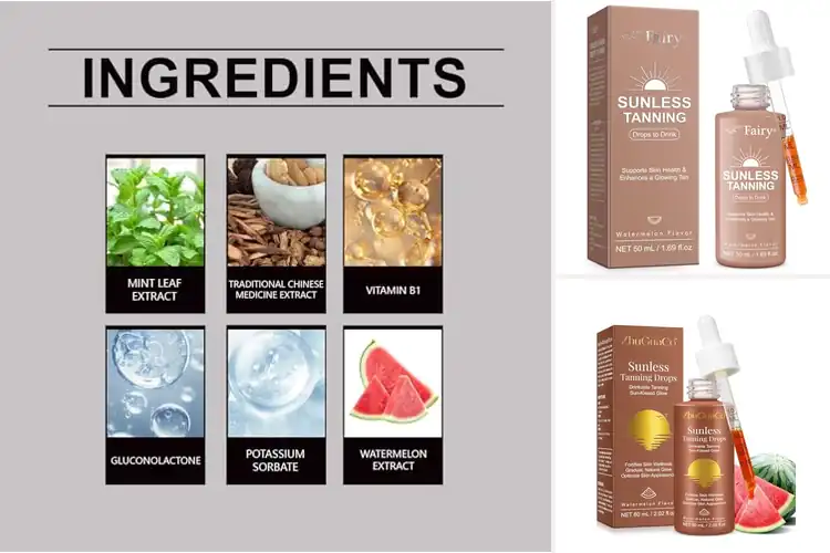 Detailed view of Best Drinkable Tanning Drops: Safe, Natural Glow in Days