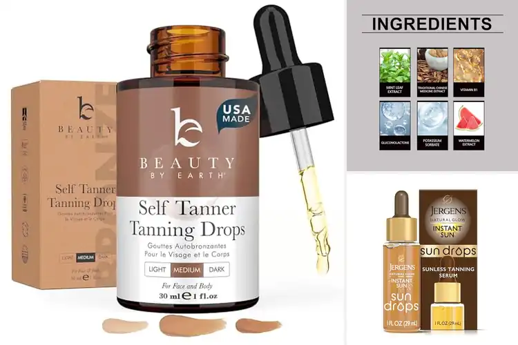 Detailed view of Best Sunless Tanning Drops for a Natural, Radiant Glow